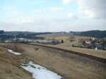 99 582 machte am 20.03.11 in Schnheide die Teddybrfahrten. Hier bei der fahrt von Neuheide nach Schnheide.

